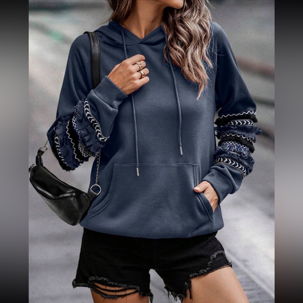 Boho fringe trim sweatshirt - Picture 5 of 7